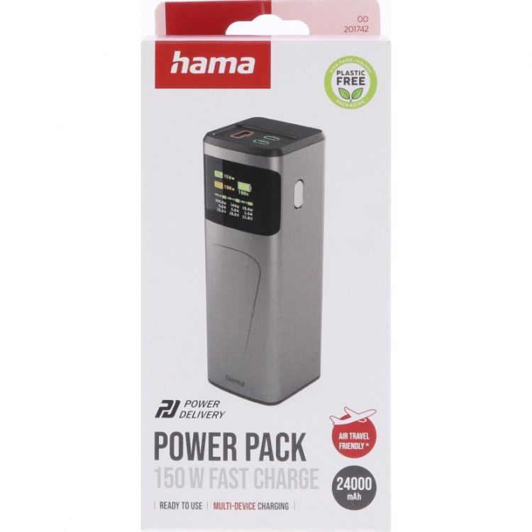 Hama Powerbank 24000mah 2xUSB-C 1xUSB-A 150W Hurtig Opladning