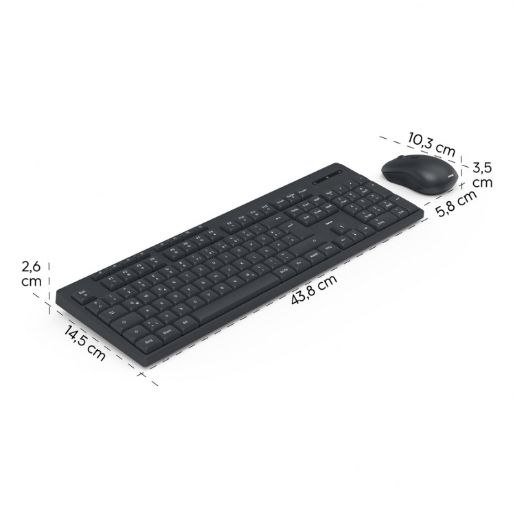 Hama Sæt Tastatur/Mus WKM-200 Trådløst Sort