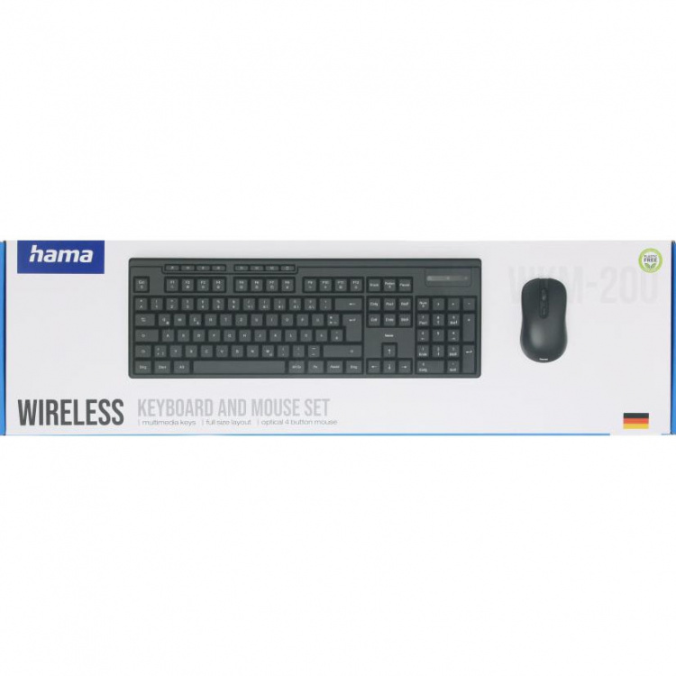 Hama Sæt Tastatur/Mus WKM-200 Trådløst Sort