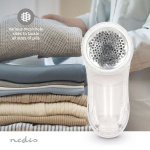 Nedis Fnugfjerner | Indbygget Lithium-Ion | Textile / Tøj | Hvid