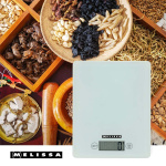 MELISSA Digital køkkenvægt | Hærdet glas | LCD-display | Maks. 5 kg | Tara-funktion | 1 grams intervaller | Gram / Ounce / Pund / Milliliter