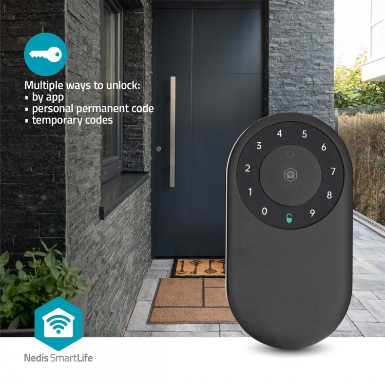 Nedis SmartLife Nøgleboks | Bluetooth® | Udendørs | Ciffer | IP65 | Sort