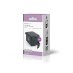Nedis Vægoplader | Med udtrækkeligt kabel | 30 W | GaN | PD3.0 30W | 1.5 / 2.0 / 2.5 / 3.0 A | Antal output: 1 | USB-C™ | USB-C™ udtrækkeligt kabel | 0.75 m | Automatisk Valgt Spænding | Sort