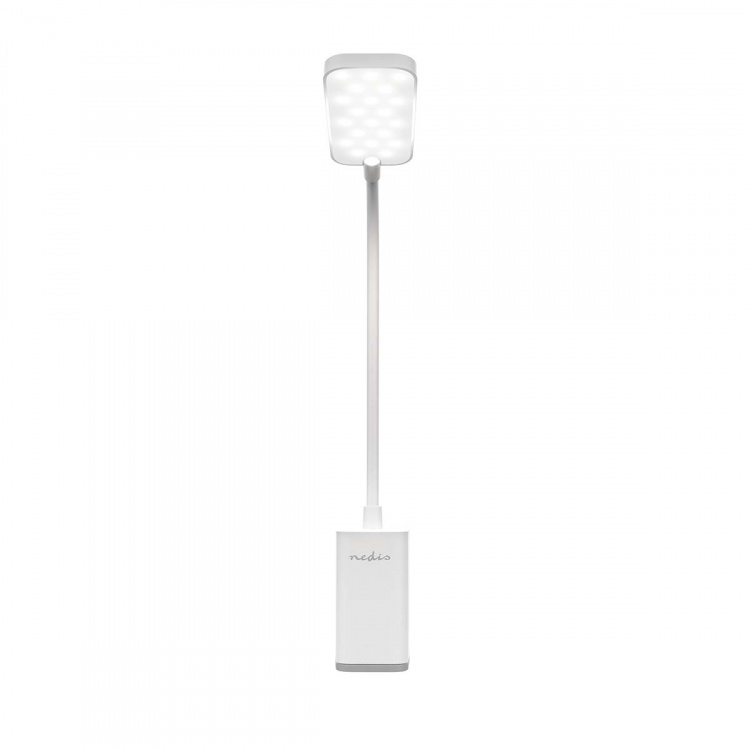 Nedis LED Bordlampe | Dæmpbar | 1 Lystilstand | 90 lm | Genopladelig | Lygte funktion | Hvid