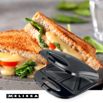 MELISSA Sandwichmaskine | 750 W | Sandwichplader | Automatisk temperaturkontrol | Non-stick belægning | Sort