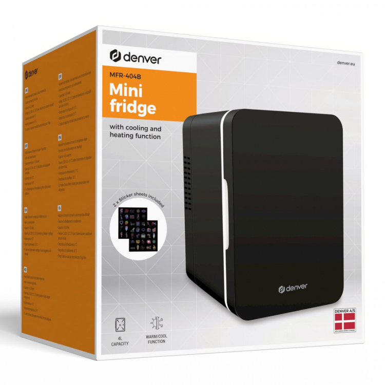 Denver Mini-kyl/värmeskåp 4Liter 220V + 12V adapter MFR-404B Svart