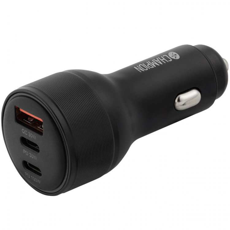 Champion Billaddare 130W 3-port QC/PD Svart