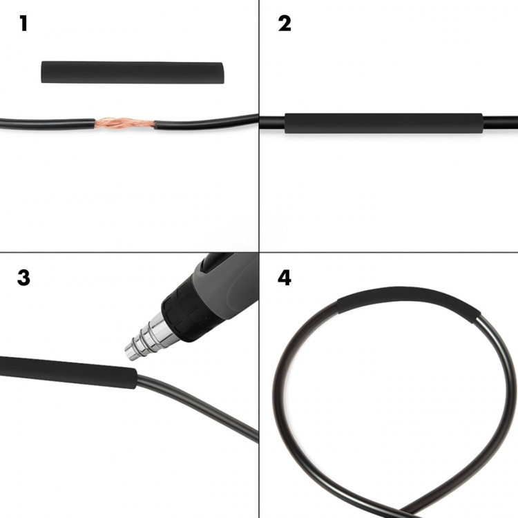 LogiLink Krympslangar 300-pack 45mm långa Svart