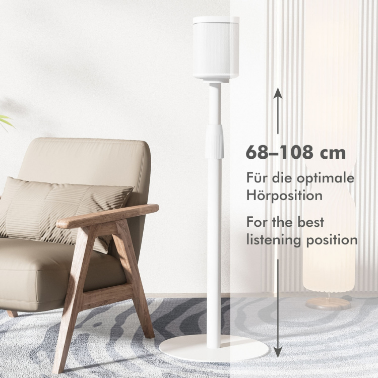 LogiLink Golvstativ Sonos Era 100 / Era 300 682-1068 mm Vit