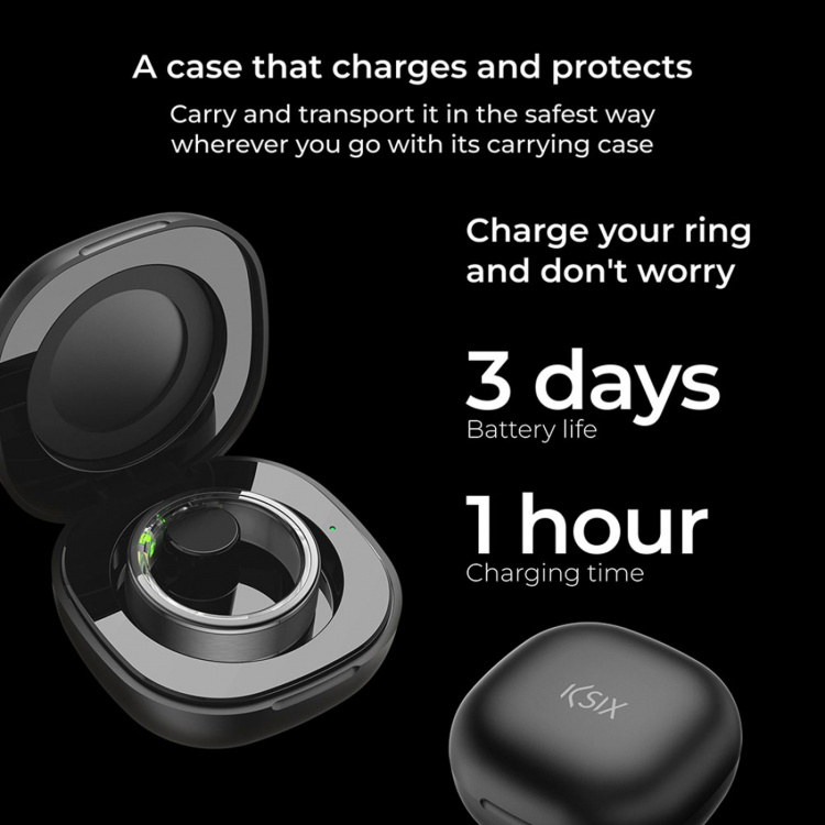 KSIX Smart Ring Saturn Svart - XXS