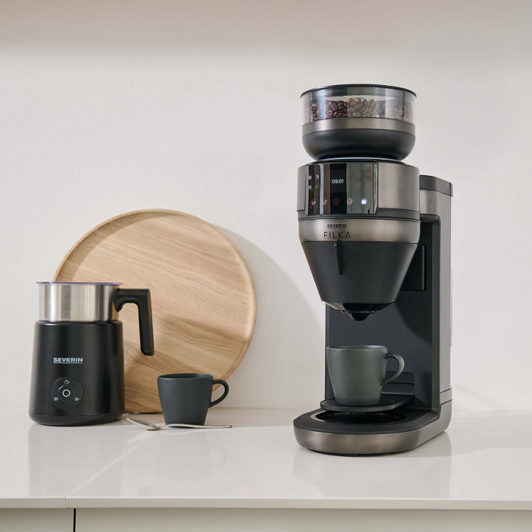 Severin Helautomatisk filterkaffebryggare FILKA 2.0 med termoskanna KA 4855 Dark Inox