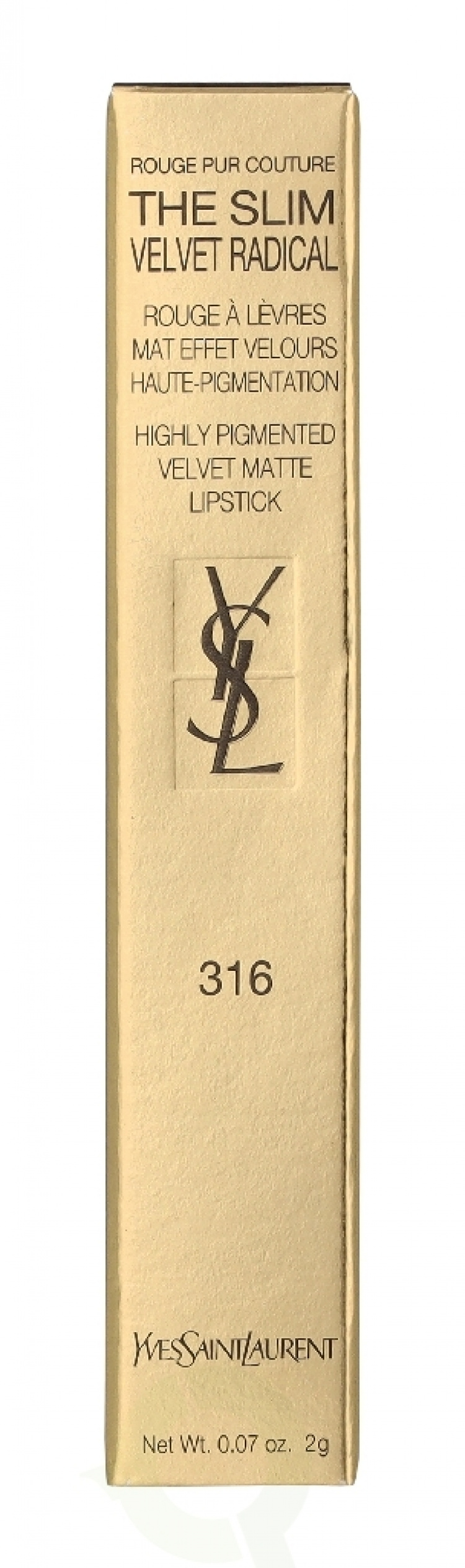 Yves Saint Laurent YSL Rouge Pur Couture The Slim Velvet Radical Matte Lipstick 2 g #316 Vibe In Amber
