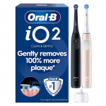 Oral B Eltandborste iO2 Night Black/Calm Pink Duo,1 Travel Ca