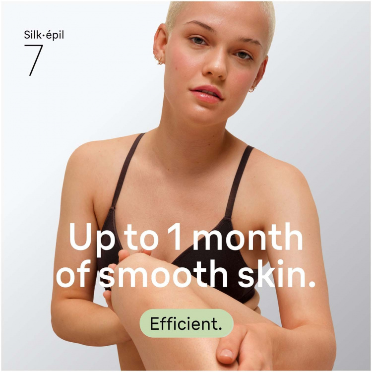 Braun Epilator Silk·épil 7, Wet & Dry, Långvarigt Slät Hud, 7-041, Silver