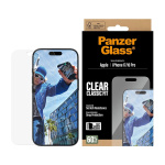 PanzerGlass Skærmbeskyttelse til iPhone 17/iPhone 16 Pro – Classic Fit med EasyAligner