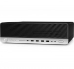 T1A HP EliteDesk 800 G4, renoveret, i5-8500, 8 GB, 256 GB, Windows 10 Pro, SFF-pc, sort, sølv