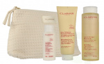 Clarins Age-Defying & Firming Essentials Set 375 ml Pouch/Cleanser 125ml/Lotion 200ml/Milk 50ml