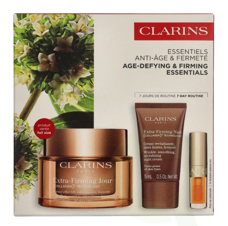 Clarins Age-Defying & Firming Essentials Set 66.4 ml Day Cream 50ml/Night Trial 15ml/Lip Oil 1,4ml