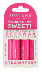 Biovene Nourish-Me Sweet! Beeswax Strawberry Lip Balm Set 17 g 4x4,25g