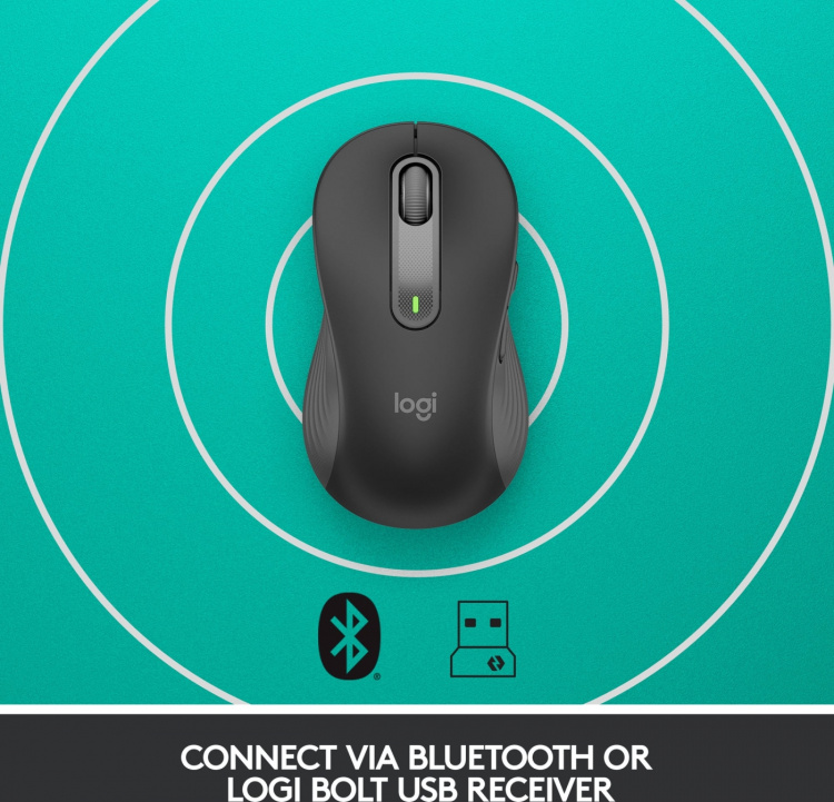Logitech Signature M650 L LEFT – trådløs mus, sort