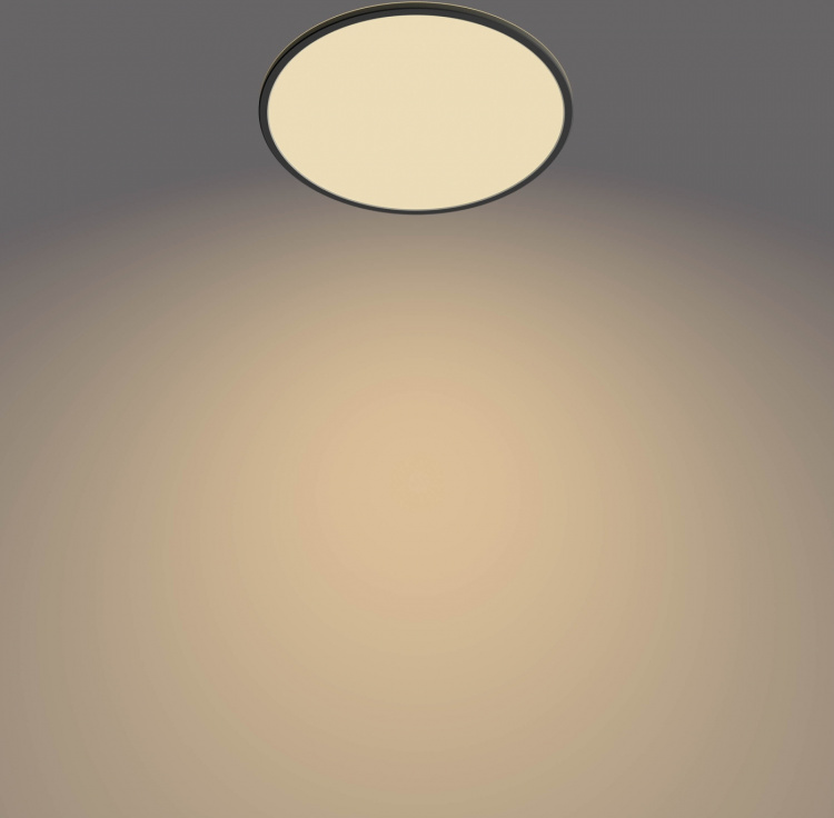 Philips Superslim CL550 loftslampe, rund, sort, 1900 lm, 2700K