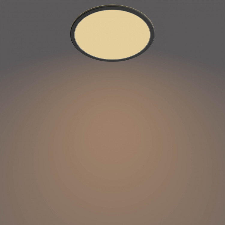 Philips Superslim CL550 loftlampe, rund, sort, 1300 lm, 2700K