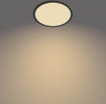 Philips Superslim CL550 loftlampe, rund, sort, 1300 lm, 2700K