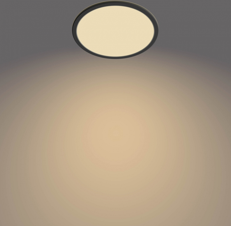 Philips Superslim CL550 loftlampe, rund, sort, 1300 lm, 2700K