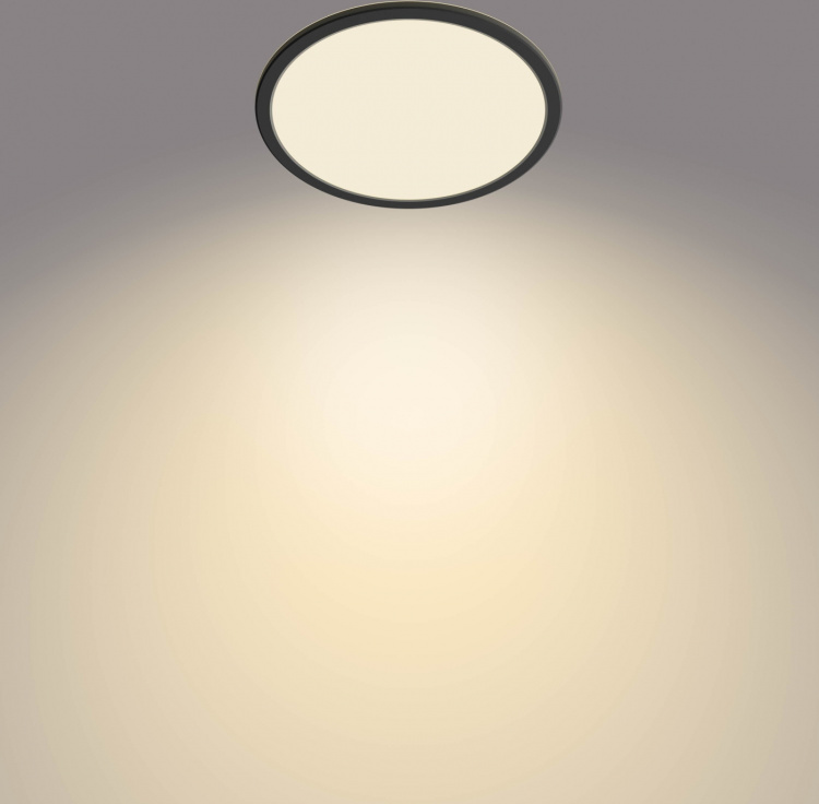Philips Superslim CL550 loftlampe, rund, sort, 1300 lm, 2700K