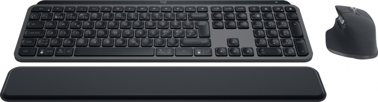 Logitech MX Keys S Combo – tastatur og mus med håndledsstøtte, grafitgrå