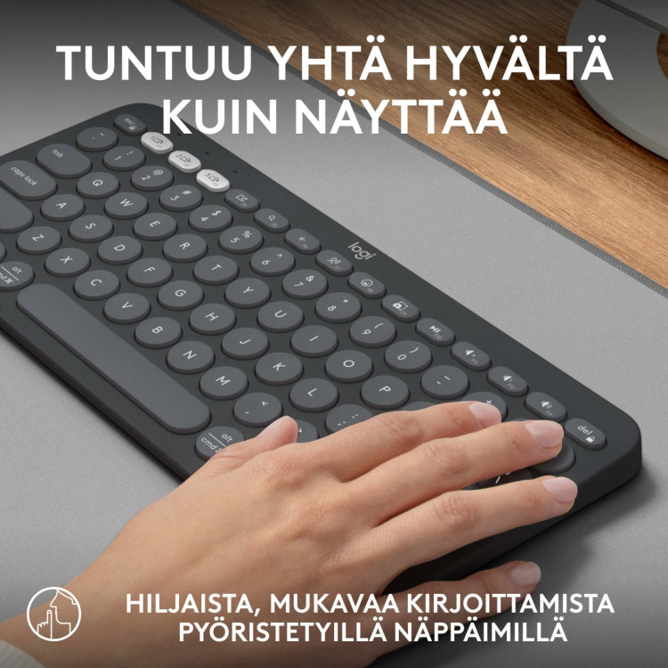 Logitech Pebble Keys 2 K380s-tastatur, gråt