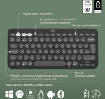 Logitech Pebble Keys 2 K380s-tastatur, gråt