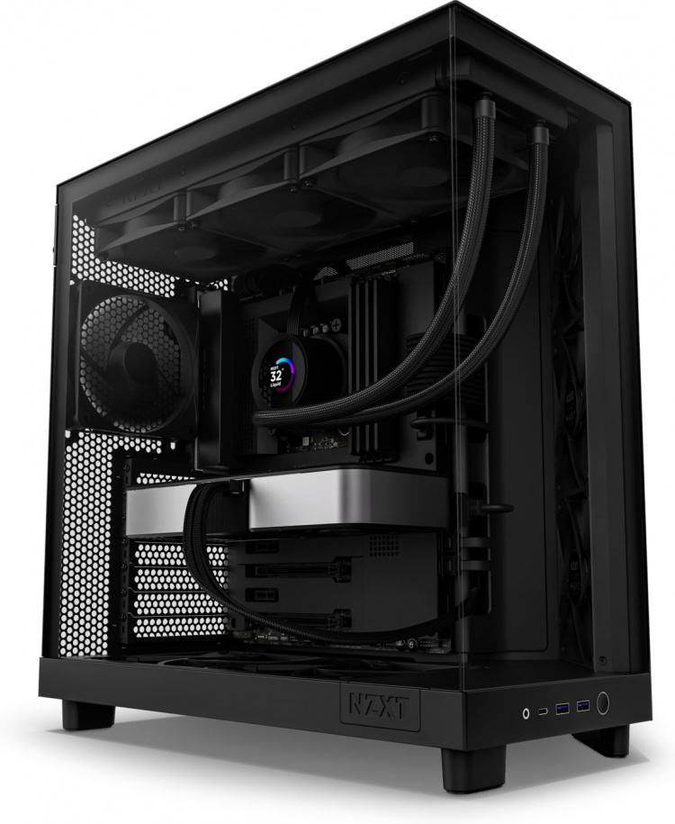 NZXT H6 Flow ATX-kabinet med panoramavindue, sort I