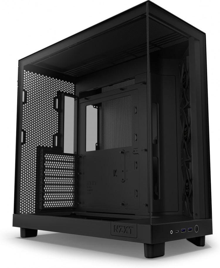 NZXT H6 Flow ATX-kabinet med panoramavindue, sort I