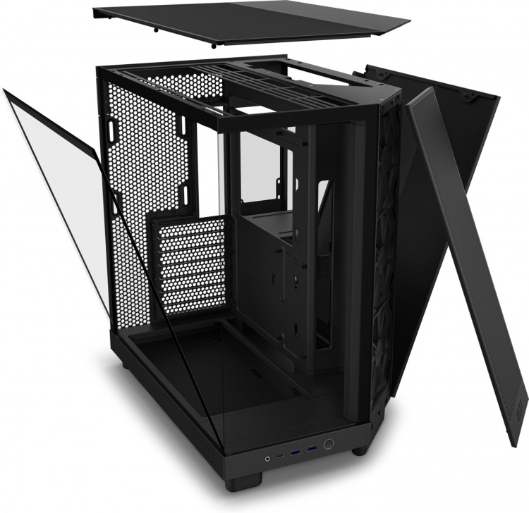 NZXT H6 Flow ATX-kabinet med panoramavindue, sort I