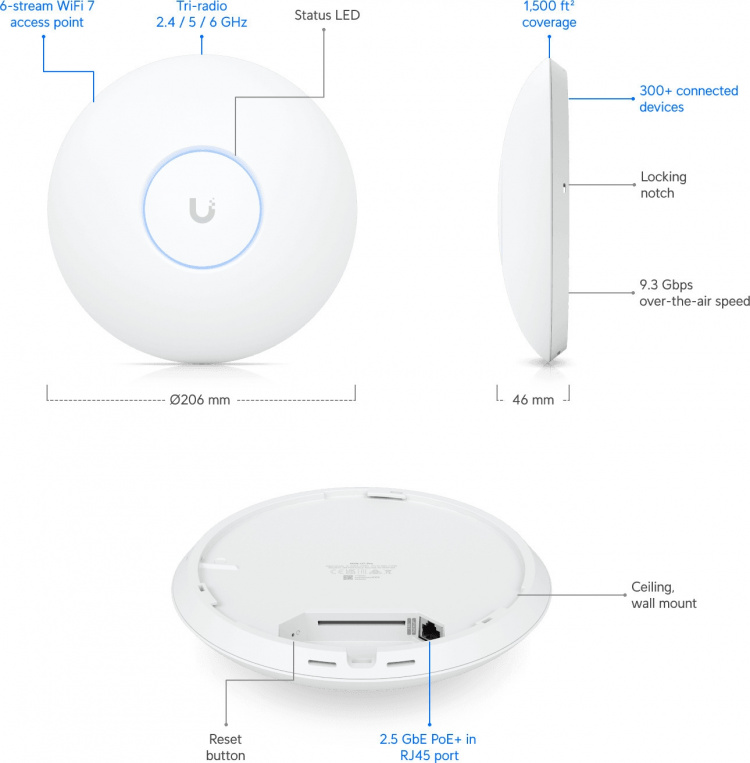 Ubiquiti UniFi 7 Pro -WiFi-accesspoint