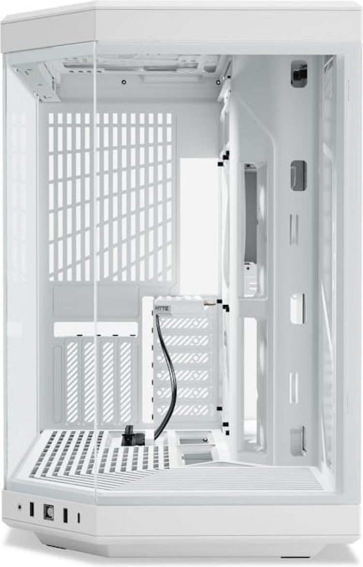 Hyte Y70 Snow White ATX-kabinet med panoramavindue, hvid