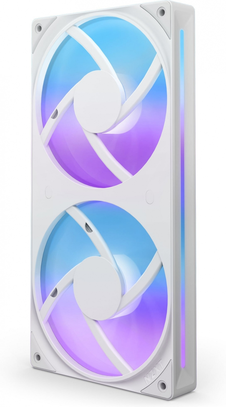 NZXT F240 RGB CORE-blæser, 2 * 120 mm, hvid Det samlede
