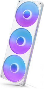 NZXT F360 RGB CORE-blæser, 3 * 120 mm, hvid Det samlede