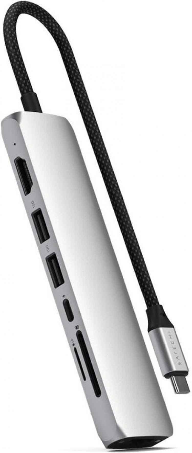 Satechi 7-i-1 USB-C Slim Multiport-adapter med Ethernet, sølv