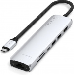 Satechi 7-i-1 USB-C Slim Multiport-adapter med Ethernet, sølv