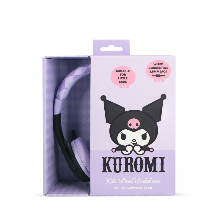 KUROMI Hovedtelefon Pink Kablet On-Ear 85dB med Ører