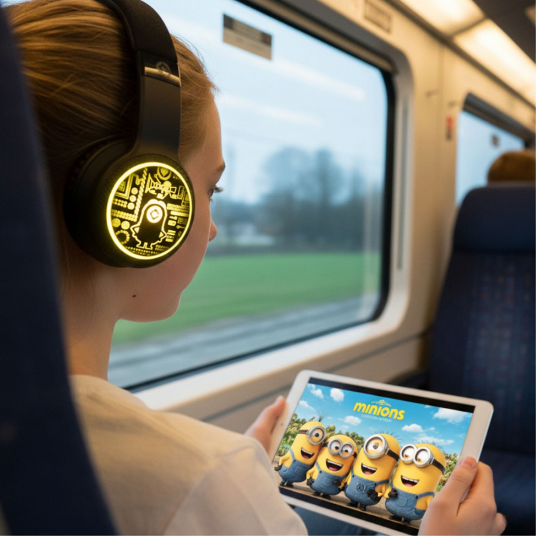 MINIONS Høretelefon LED Trådløs On-Ear