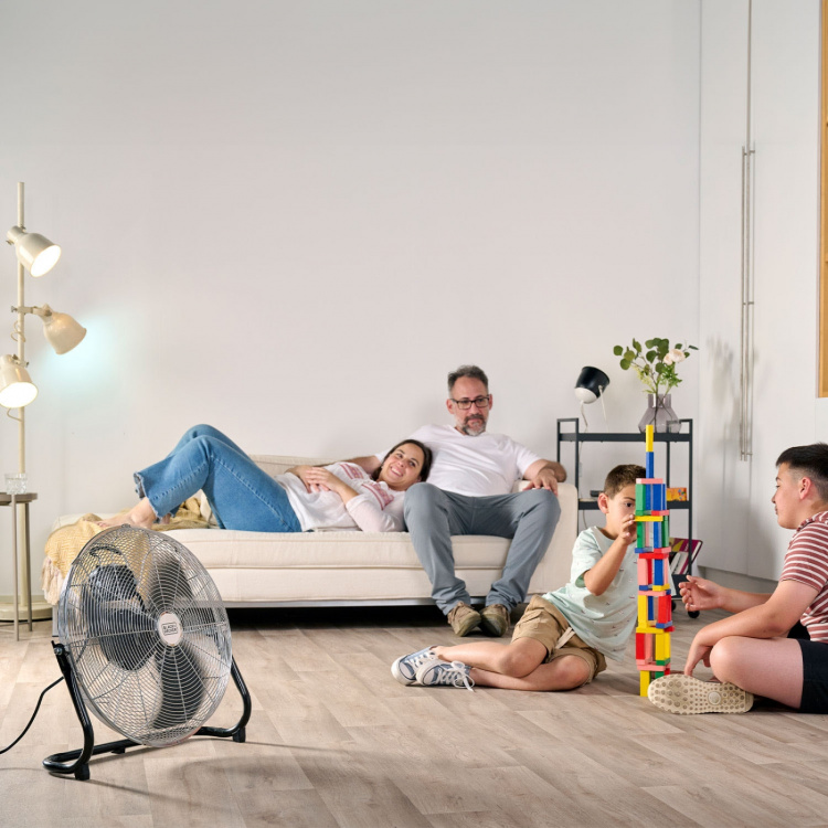 BLACK+DECKER Gulvventilator 120W Sort/Sort