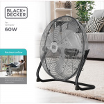 BLACK+DECKER Gulvventilator 60W Sort/Sølv