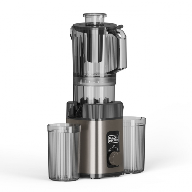 BLACK+DECKER Juicer Slow Juicer 1400W Rustfrit Stål