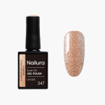 Nailura Gel Polish 347 – Champagne Gold Sparkle – 10 ml