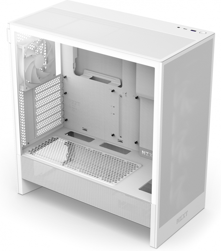 NZXT H5 Flow RGB (2024) ATX-kabinet med vindue, hvid 