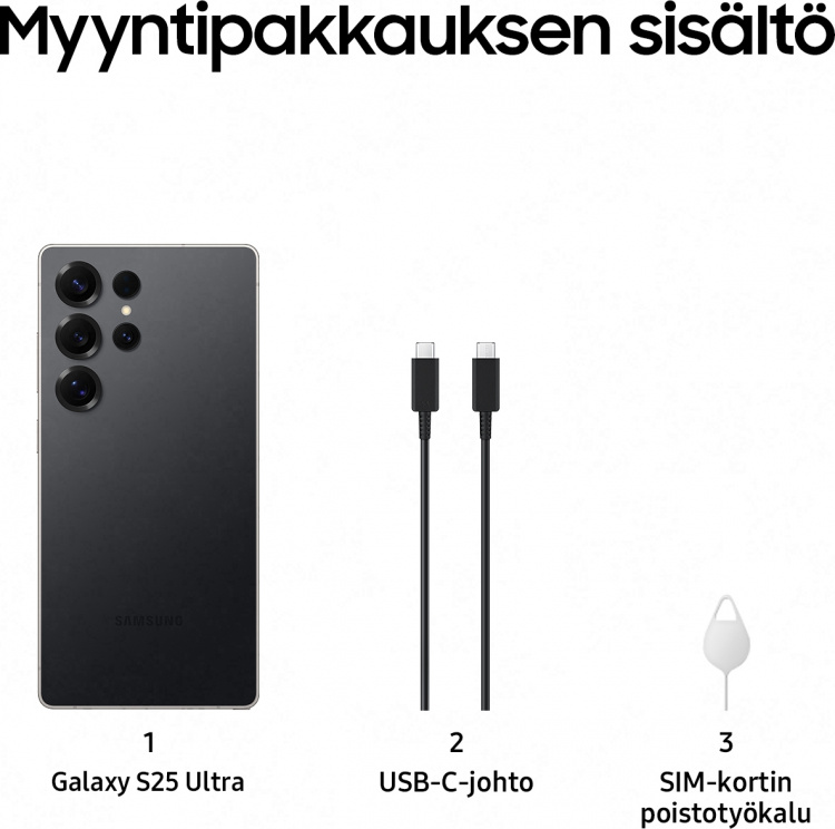 Samsung Galaxy S25 Ultra 5G-telefon, 256/12 GB, Titanium Black