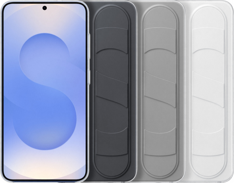 Samsung Galaxy S25 Standing Grip beskyttelsescover, grå/myntegrøn